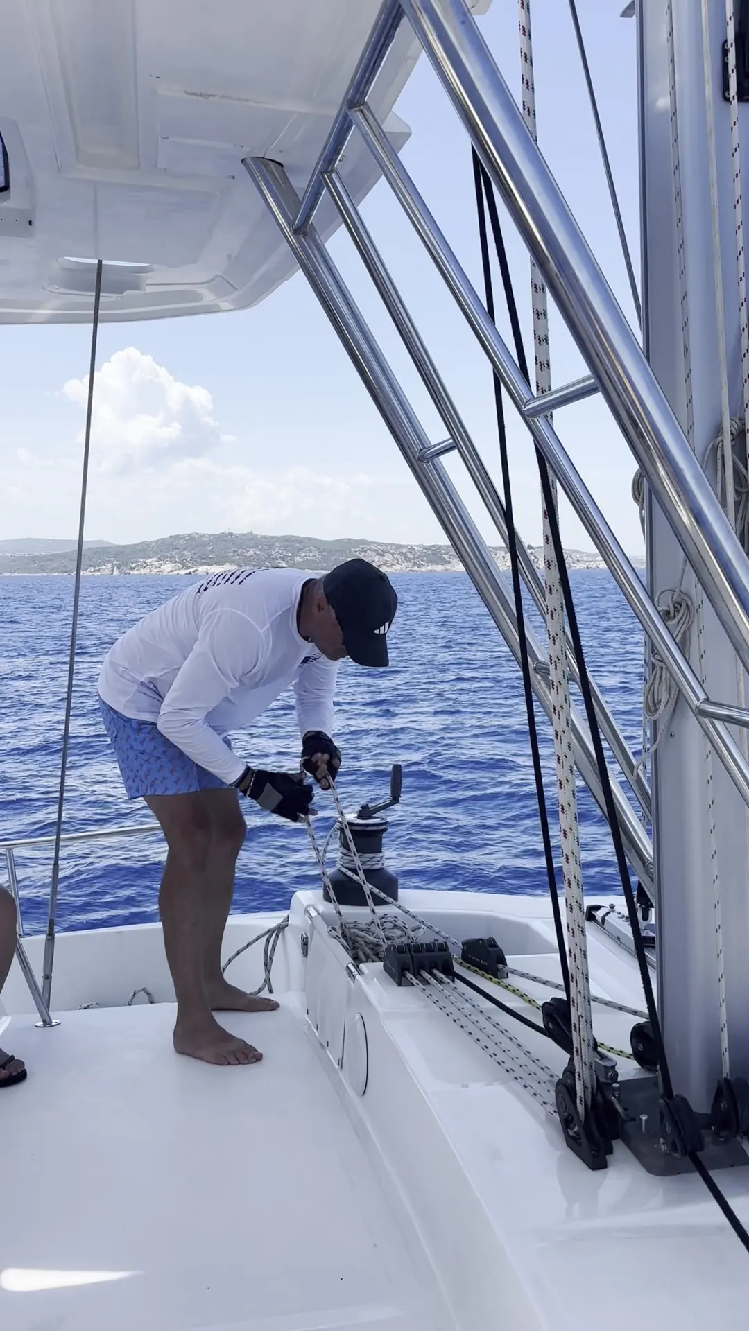 Working the winch lines