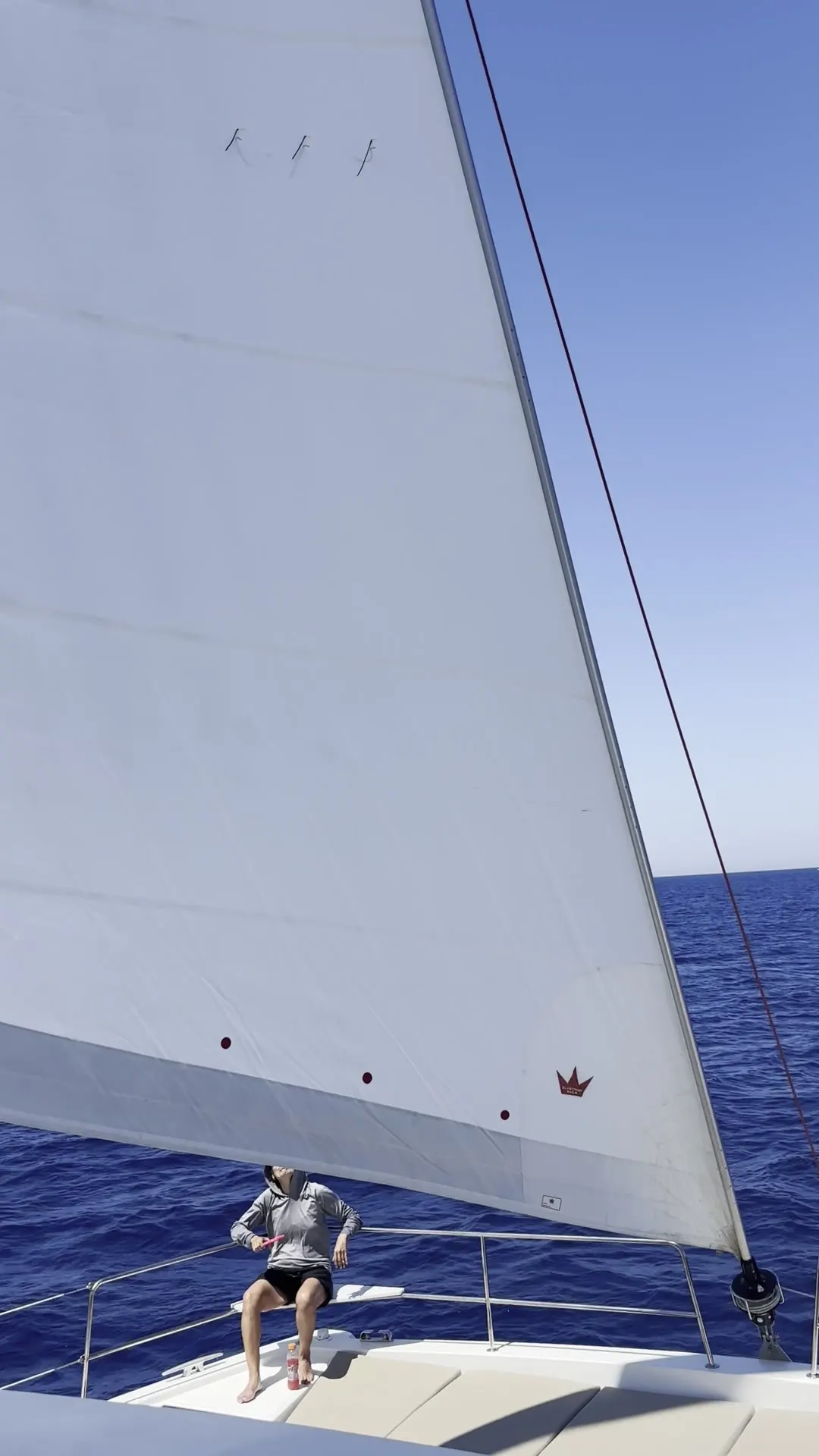 Full sail over the bow